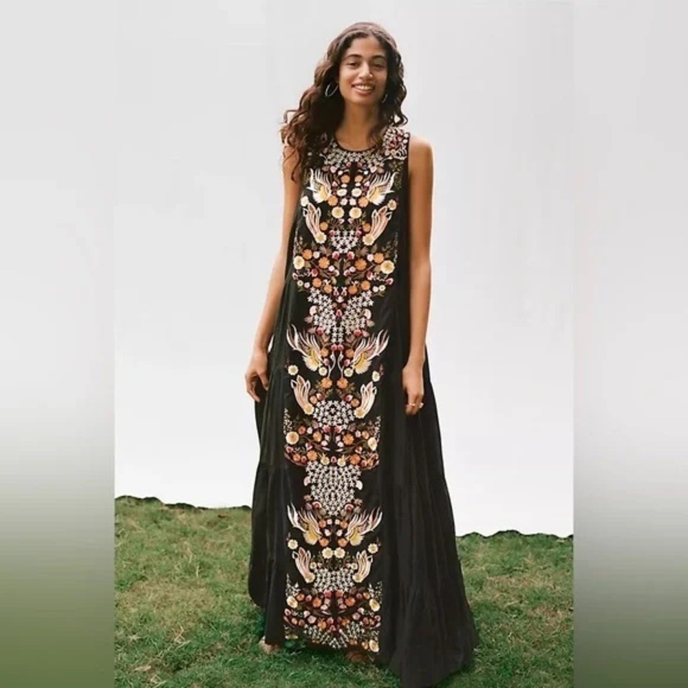 Samant Chauhan Jacaranda Tiered Maxi Dress